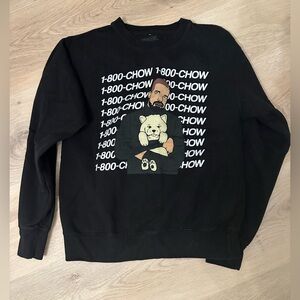 Dog Limited, Rappers With Puppies, Black Crewneck Sweater w Drake Chow Graphic